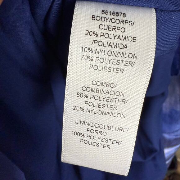 Kay Unger Octavia Blue Floral Print Organza Asymmetric Formal Formal Maxi Gown 6 - Picture 16 of 16